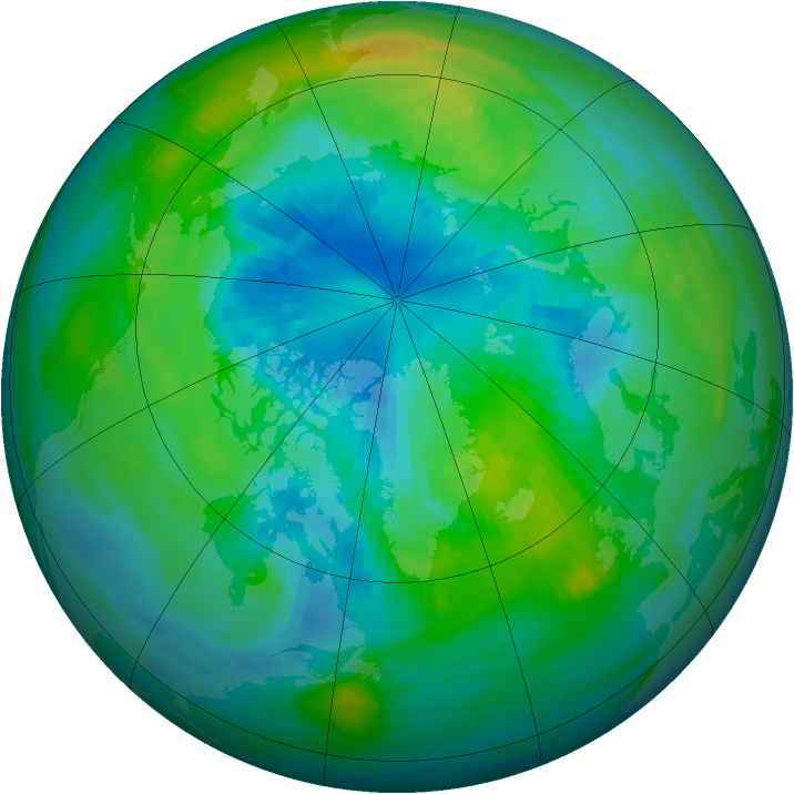 Arctic ozone map for 03 October 1982